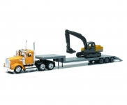 NEWRAY 15293A 1:43 KENWORTH LOWBOY W BACKHOE