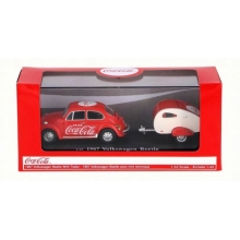 MOTORCITY 440032 1:43 VW BEETLE 67 COCA COLA W TEARDROP TRAILER