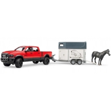 BRUDER 02501 RAM 2500 POWER WAGON WITH HORSE TRAILER AND HORSE