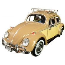 MOTORMAX 79559 1:24 1966 VOLKSWAGEN CLASSIC BEETLE WITH ROOF LUGGAGE RACK MAGMA RED OR BROWN