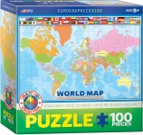 EUROGRAPHICS 6100-1271 WORLD MAP PUZZLE 100 PIEZAS