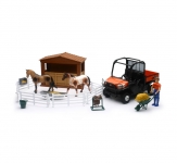 NEWRAY 33343 77700-08699 1:18 KUBOTA RTV W HORSES SET