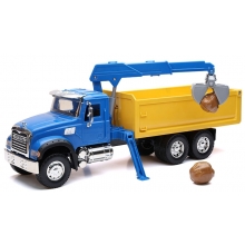 NEWRAY 17106 1:18 MACK GRANITE DUMP TRUCK WITH CRANE