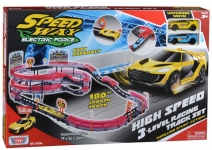 MOTORMAX 78284 B O HIGH SPEED 3 LEVEL RACING TRACE SET W 2 CAR