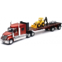 NEWRAY 10393B 1:32 INTERNATIONAL LONESTAR FLATBED W FRONT LOADER & ROCKS