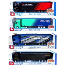 BURAGO 31480 1:43 STREET FIRE HAULERS CAB & TRAILER ASMT