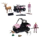 NEWRAY 76446 1:12 WILDLIFE HUNTER W PINK CAMO ATV & GIRL FIGURE