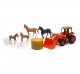 NEWRAY 15835A 77700-12082 KUBOTA FARM TRACTOR W HORSES SET