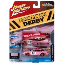 JOHNNY JLSP296A 1:64 1997 FORD CROWN VICTORIA ( DEMOLITION DERBY ) PINK