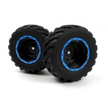 HPI 540182 BLACKZON SMYTER MT WHEELS TIRES ASSY ( BLACK BLUE 2PCS )