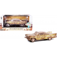 GREENLIGHT 18261 1:24 1957 PLYMOUTH BELVEDERE TULSA OKLAHOMA TULSARAMA 1957 UNDERGROUND VAULT UNEARTHING, DESERT GOLD AND SAND DUNE WHITE