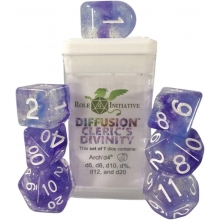ROLE4 50523-7C-S SETS OF 7 DICE DIFFUSION CNC WITH ARCH D4 CLERICS DIVINITY WITH SYMBOLS