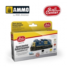 AMMO MIG JIMENEZ AMMOR1007 AMMO RAIL CENTER COMPAÑIAS FERROVIARIAS AMERICANAS LOCOMOTORAS CLASICAS VOL 1