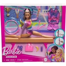 MATTEL HRG53 BARBIE PROFESIONES SET DE JUEGO GIMNASTA CABELLO CASTAO