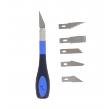 LATINA 27047 ARTESANIA LATINA CUTTER 5 SET ( ERGONOMIC HANDLE AND HIDDEN MAGNET ) + 6 ASSORTED BLADES