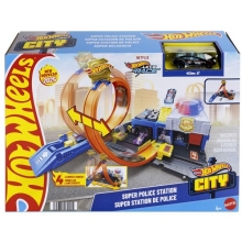 MATTEL JBM71 HOT WHEELS CITY PISTA DE JUGUETE SUPER ESTACION DE POLICIA