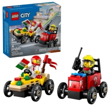LEGO 60458 CITY PACK DE COCHES DE CARRERAS PIZZA VS CAMION DE BOMBEROS