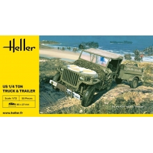 HELLER 79997 1:72 US 1/4 TON TRUCK & TRAILER