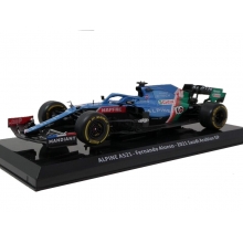 MAGAZINE 24F10081 1:24 2021 ALPINE A521 14 FERNANDO ALONSO, SAUDI ARABIA GRAND PRIX, BLUE RED GREEN