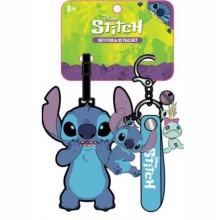 DISNEY FCFI0089WL STITCH 2PC LUGGAGE TAG W 3PULG KEYCHAIN & CHARM