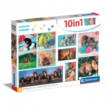 CLEMENTONI 20283 PUZZLE 1 X 60 + 2 X 48 + 4 X 30 + 3 X 18 PIEZAS ANIMAL FRIENDS