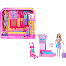 MATTEL JMJ49 BARBIE SET DE JUEGO CON MUÑECA AVENTURAS DE VIAJE