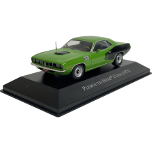 MAGAZINE USPLYMOUTH 1:43 1971 PLYMOUTH HEMI CUDA, GREEN BLACK