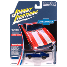 JOHNNY JLSP381A 1:64 1969 CHEVY CAMARO Z28 METALLIC BLUE W WHITE STRIPES