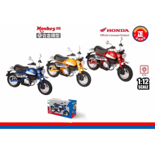 HUAYI M12-20A ALLOY MOTORCYCLE 1:12 HONDA MONKEY125 YELLOW / RED / BLUE