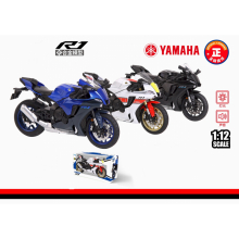 HUAYI M12-22A ALLOY MOTORCYCLE 1:12 YAMAHA R1A? BLACK / BLUE / WHITE
