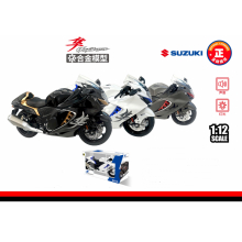 HUAYI M12-23A ALLOY MOTORCYCLE 1:12 SUZUKI HAYABUSA? BLACK GREY / BLACK
