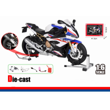 HUAYI M6-6 A ALLOY MOTORCYCLE 1:6 BMW R1000A? WHITE / GIFT BOX