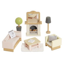 LETOYVAN ME058C WOODEN DOLLS HOUSE LIVING ROOM 19 PIEZAS