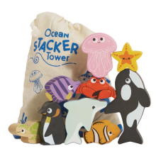 LETOYVAN PL139 OCEAN LIFE STACKING ANIMALS AND BAG 10 PIEZAS