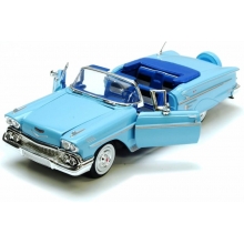 MOTORMAX 73267 1:24 CHEVY IMPALA CONVERTIBLE 1958 RED OR LIGHT BLUE